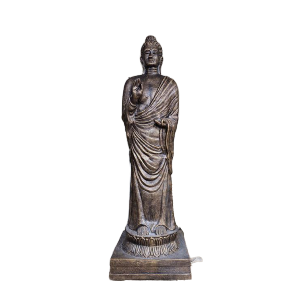 3m Tall Antique Gold Standing Buddha Statue