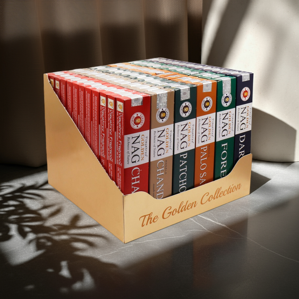 The Golden Collection Box of Incense – 72 Boxes Total (12 x 6 Assorted Fragrances)