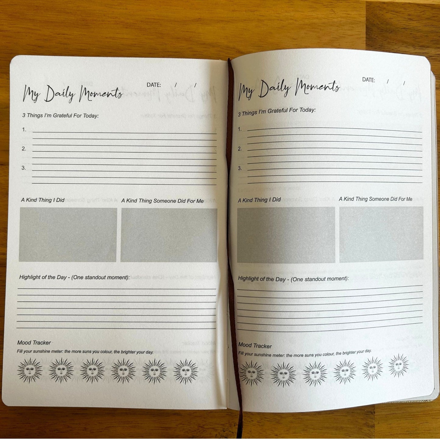 Gratitude Journal - My Days are Full of Sun - Ivory with Gold Lining - 120 pages