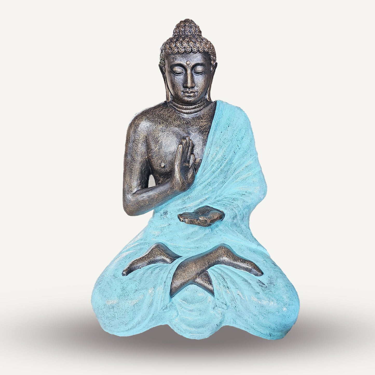 Large Turquoise & Stone Buddha Statue - Meditation in Stupa - 1.5m
