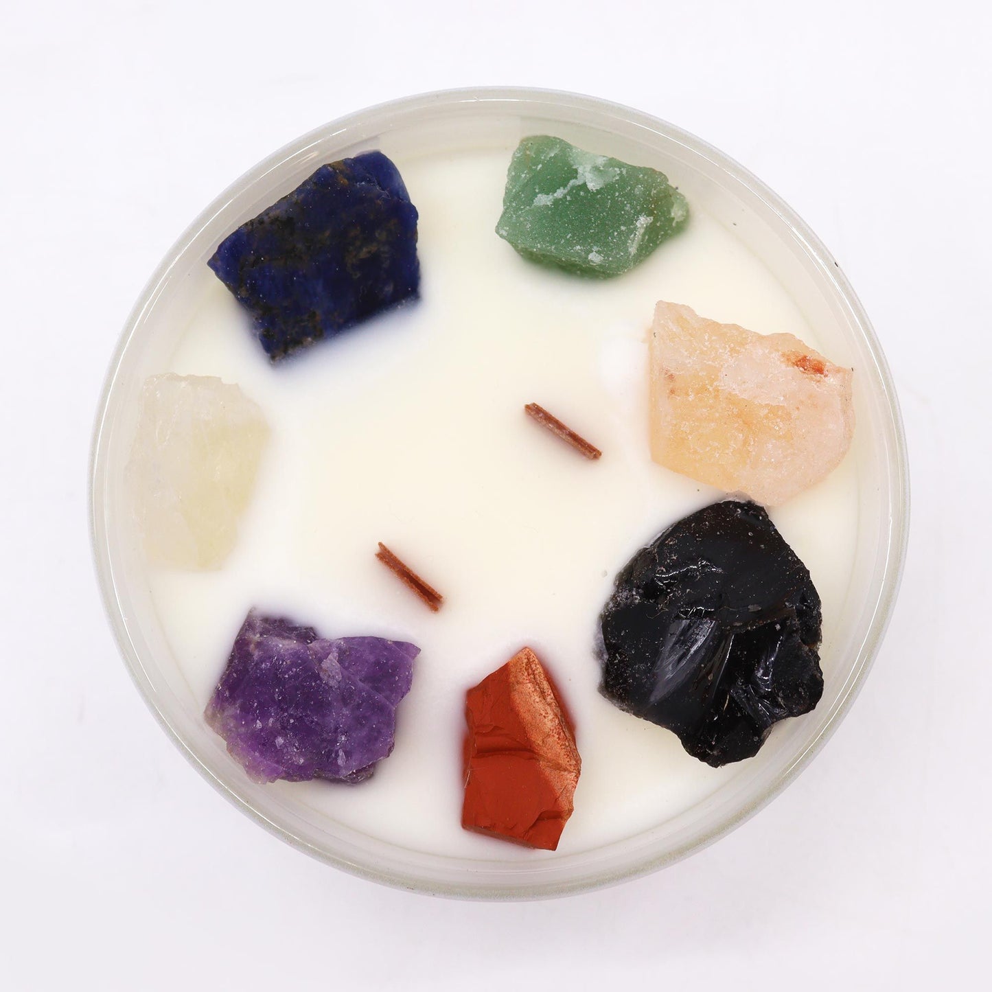 Large Seven Chakra Crystal Candle