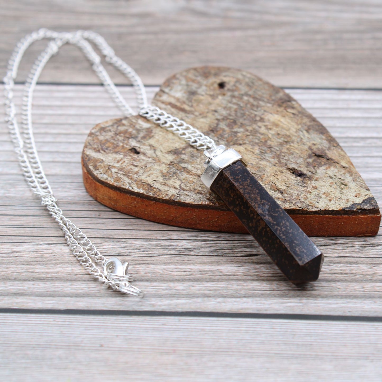 Tigers Eye Gemstone Classic Point Pendant