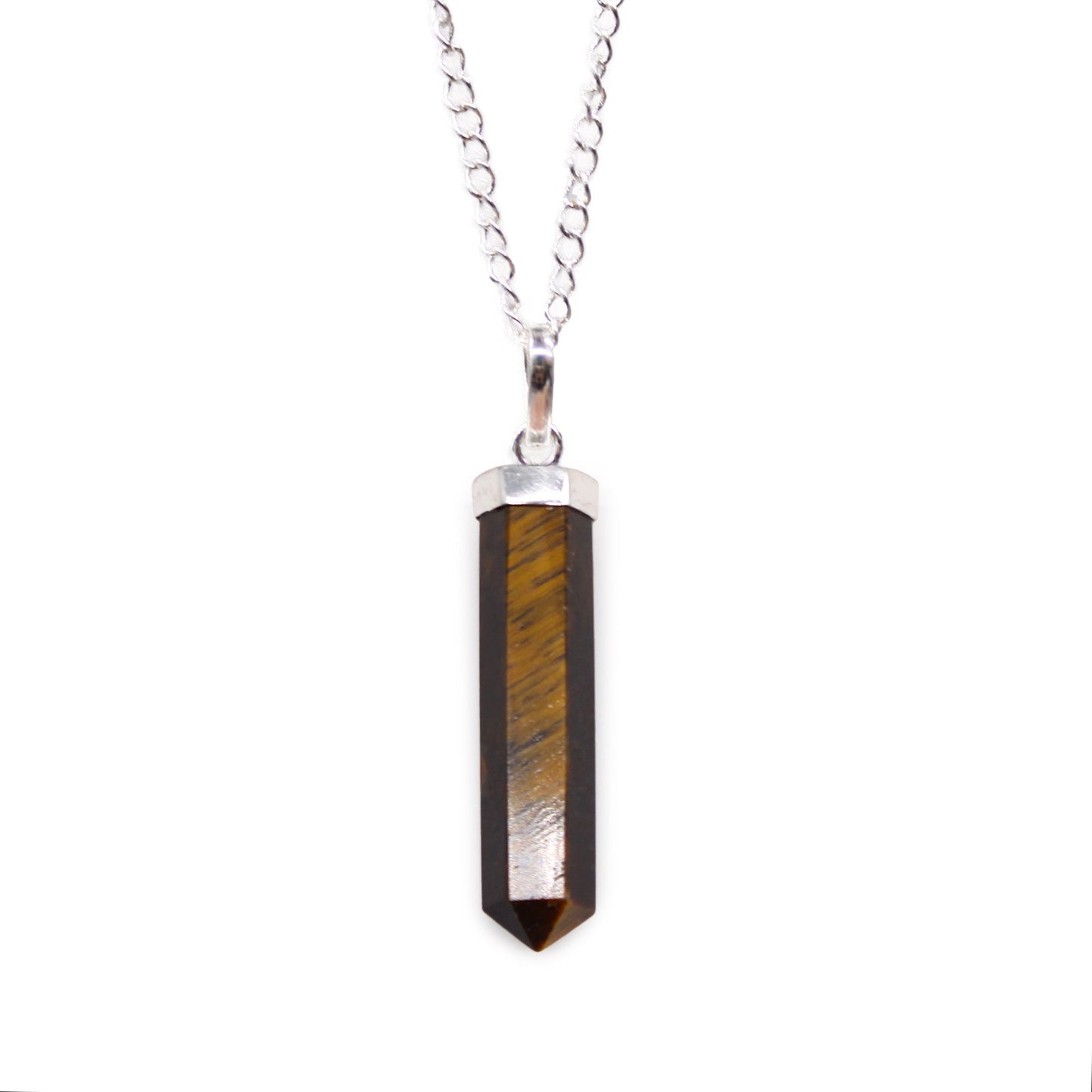 Tigers Eye Gemstone Classic Point Pendant