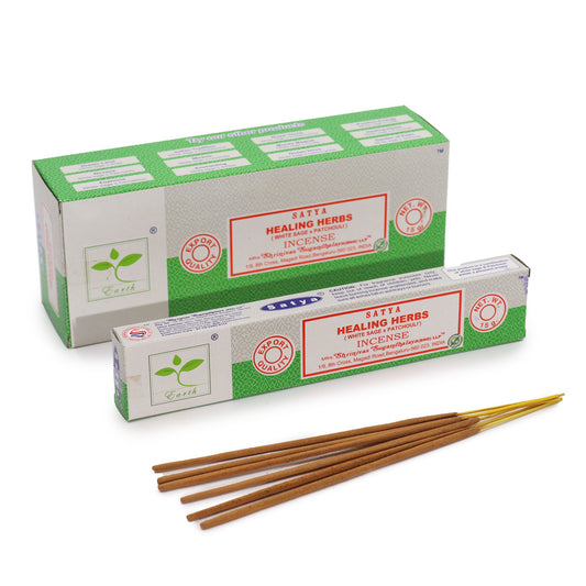 Premium Satya Incense 15gm - Healing Herbs (White Sage & Patchouli)