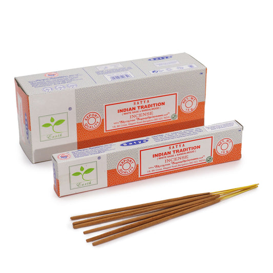 Premium Satya Incense 15gm - Indian Tradition (White Sage & Sandalwood)