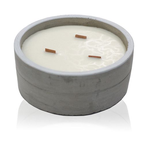 Round Wooden Wick, Crushed Vanilla & Orange Candle