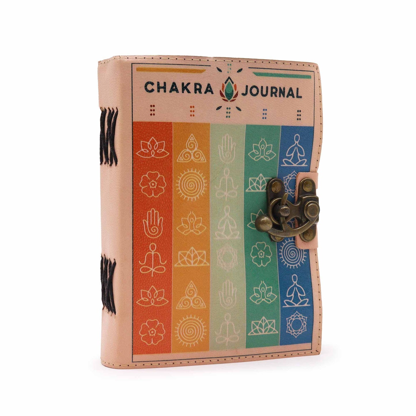 Leather Seven Chakra Colours Tea Stained Journal