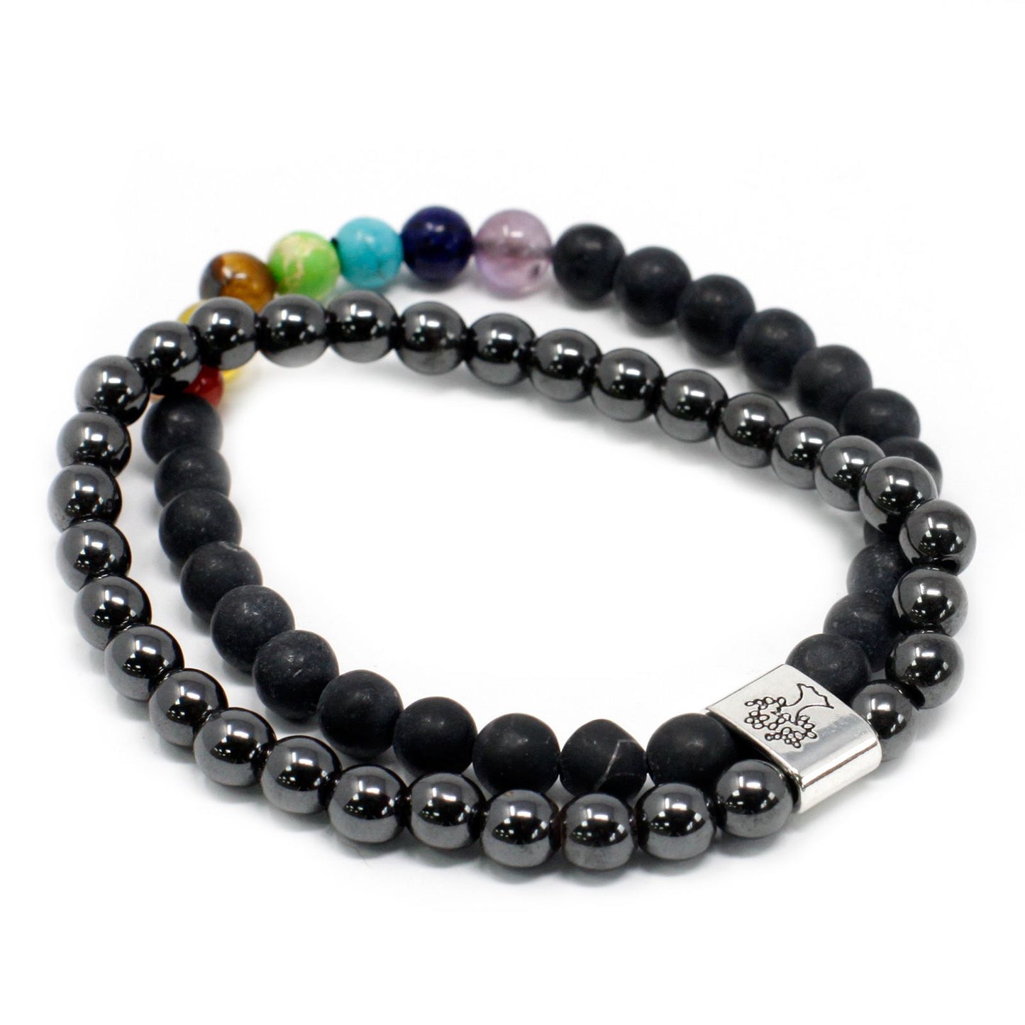 Magnetic Chakra & Black Stones Bracelet
