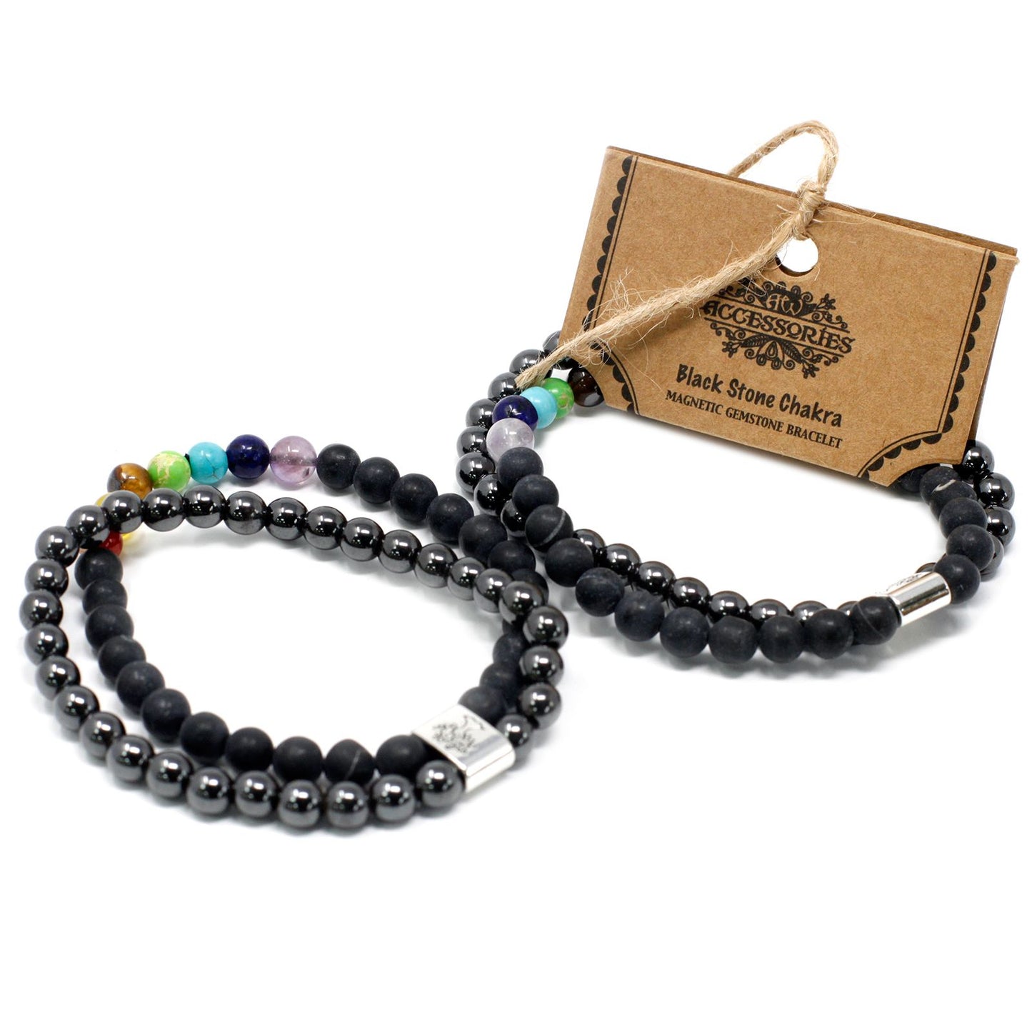 Magnetic Chakra & Black Stones Bracelet