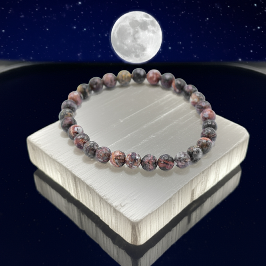 Leopard Skin Jasper Courage Manifestation Gemstone Bracelet