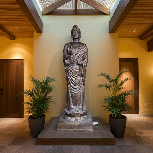 3m Tall Antique Gold Standing Buddha Statue