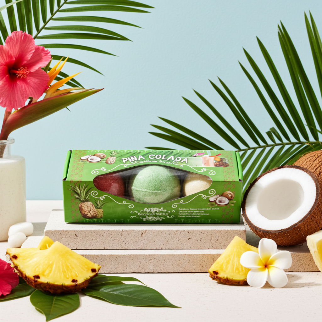 Set of Three Piña Colada Bath Bombs