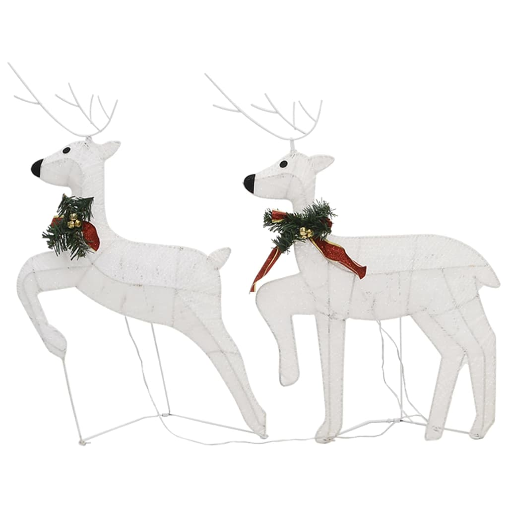 vidaXL Christmas Reindeers 2 pcs White 40 LEDs