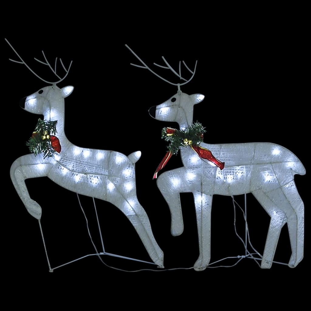 vidaXL Christmas Reindeers 2 pcs White 40 LEDs