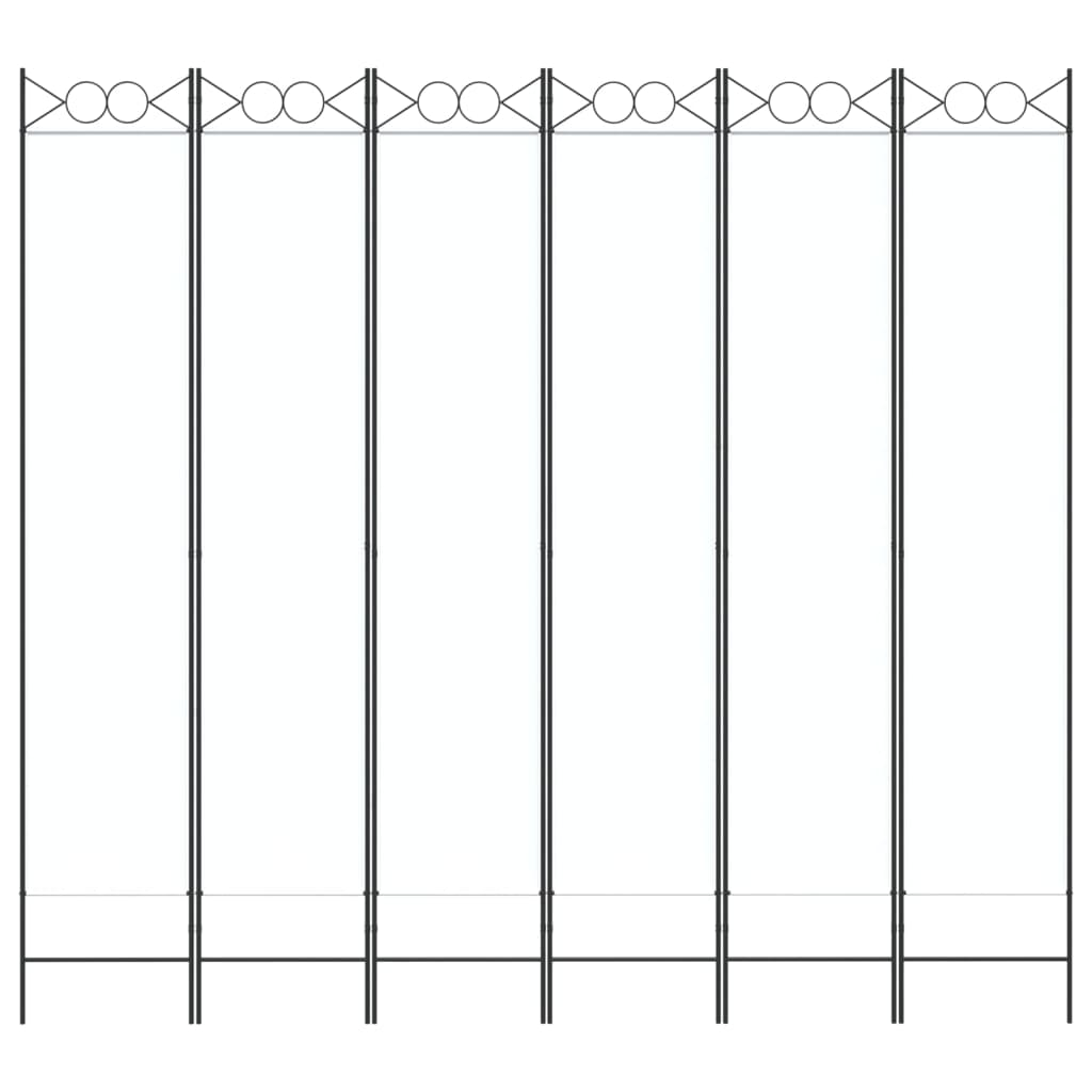 vidaXL 6-Panel Room Divider White 240x220 cm Fabric