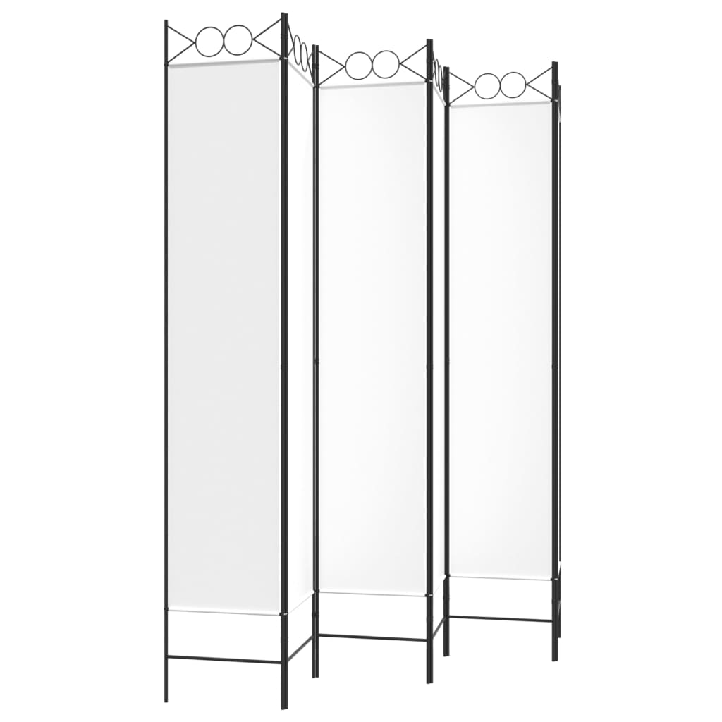 vidaXL 6-Panel Room Divider White 240x220 cm Fabric