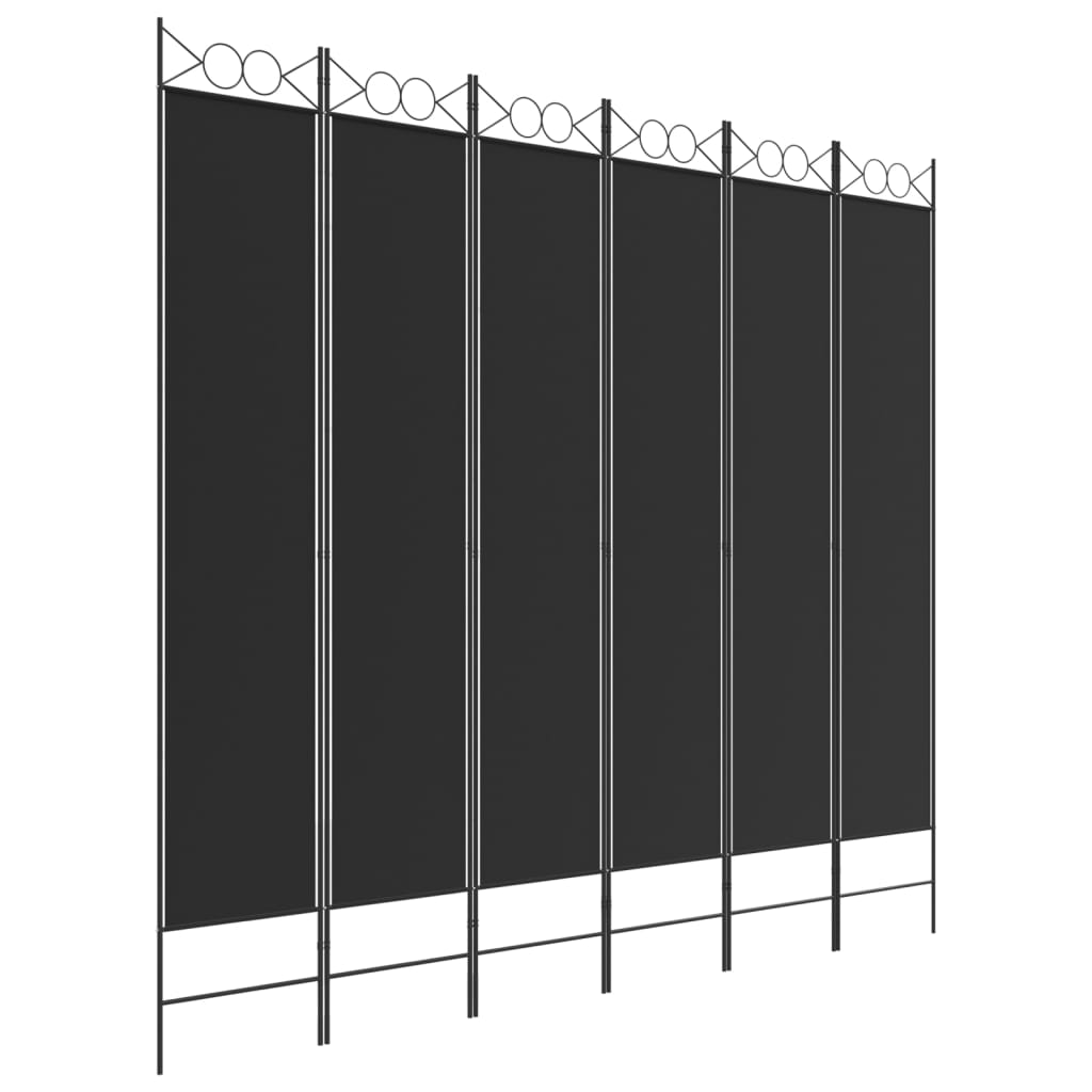 vidaXL 6-Panel Room Divider Black 240x220 cm Fabric