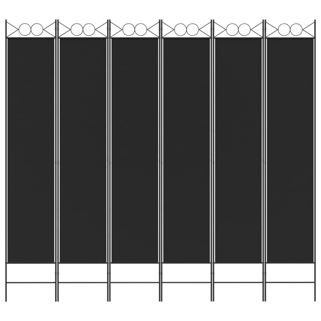 vidaXL 6-Panel Room Divider Black 240x220 cm Fabric