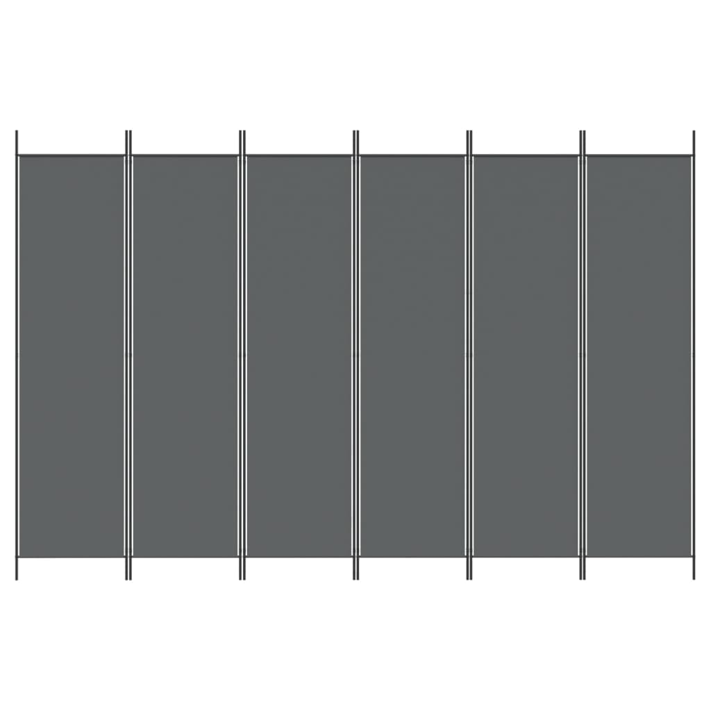 vidaXL 6-Panel Room Divider Anthracite 300x200 cm Fabric