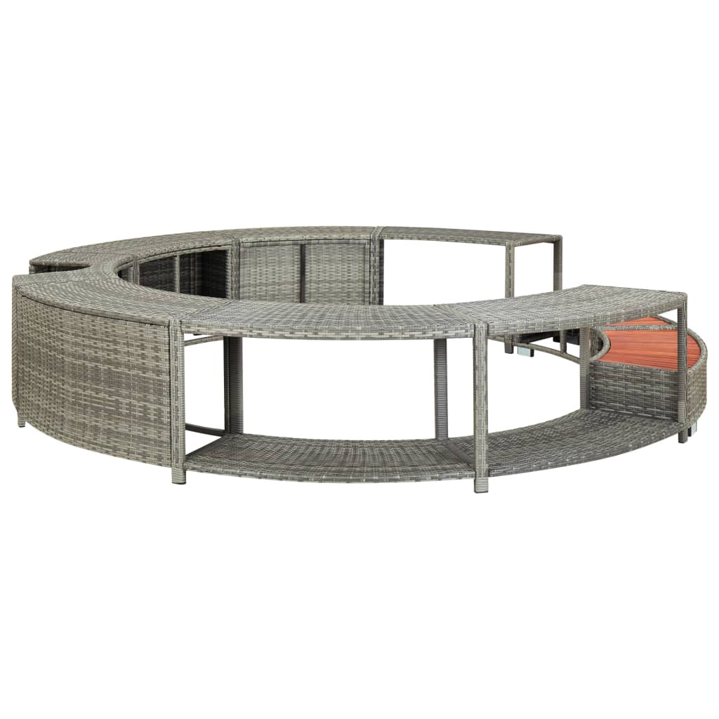 vidaXL Spa Surround Grey Poly Rattan