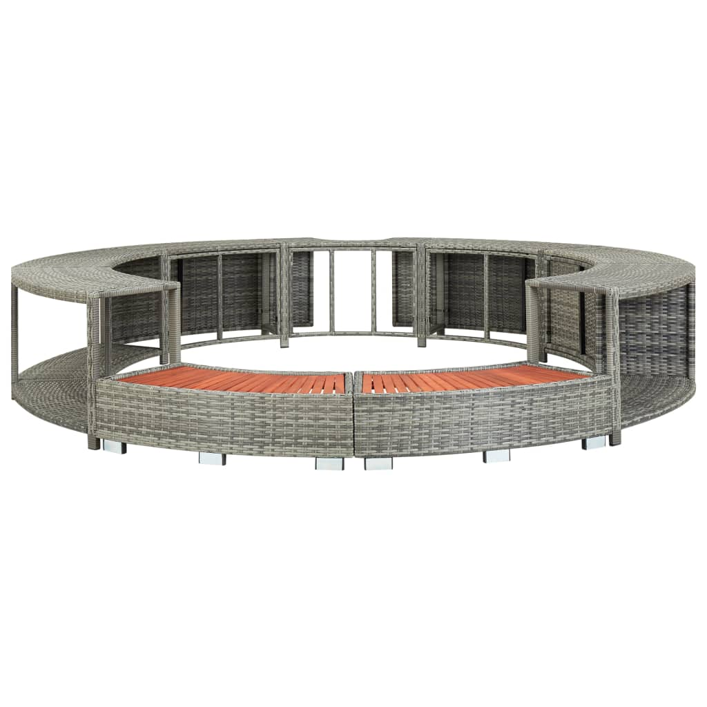 vidaXL Spa Surround Grey Poly Rattan