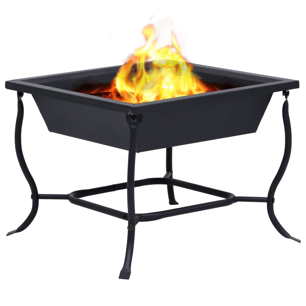 vidaXL Fire Pit Black 45x45x45 cm Steel