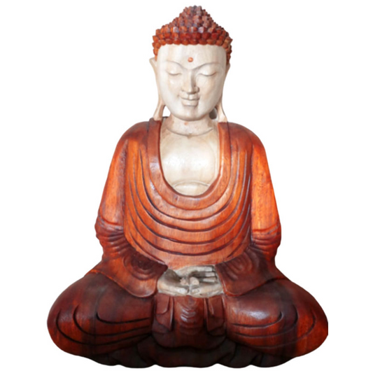 Hand Carved Buddha Statue - 40cm Hand Down