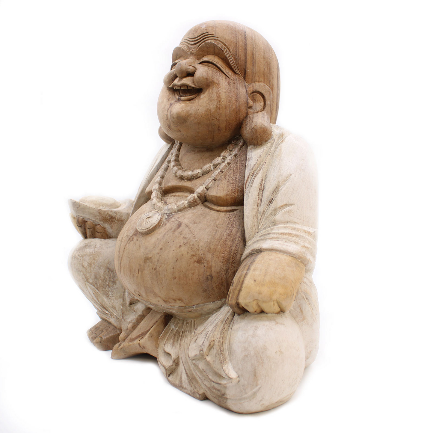 Happy Buddha - Whitewash 50cm