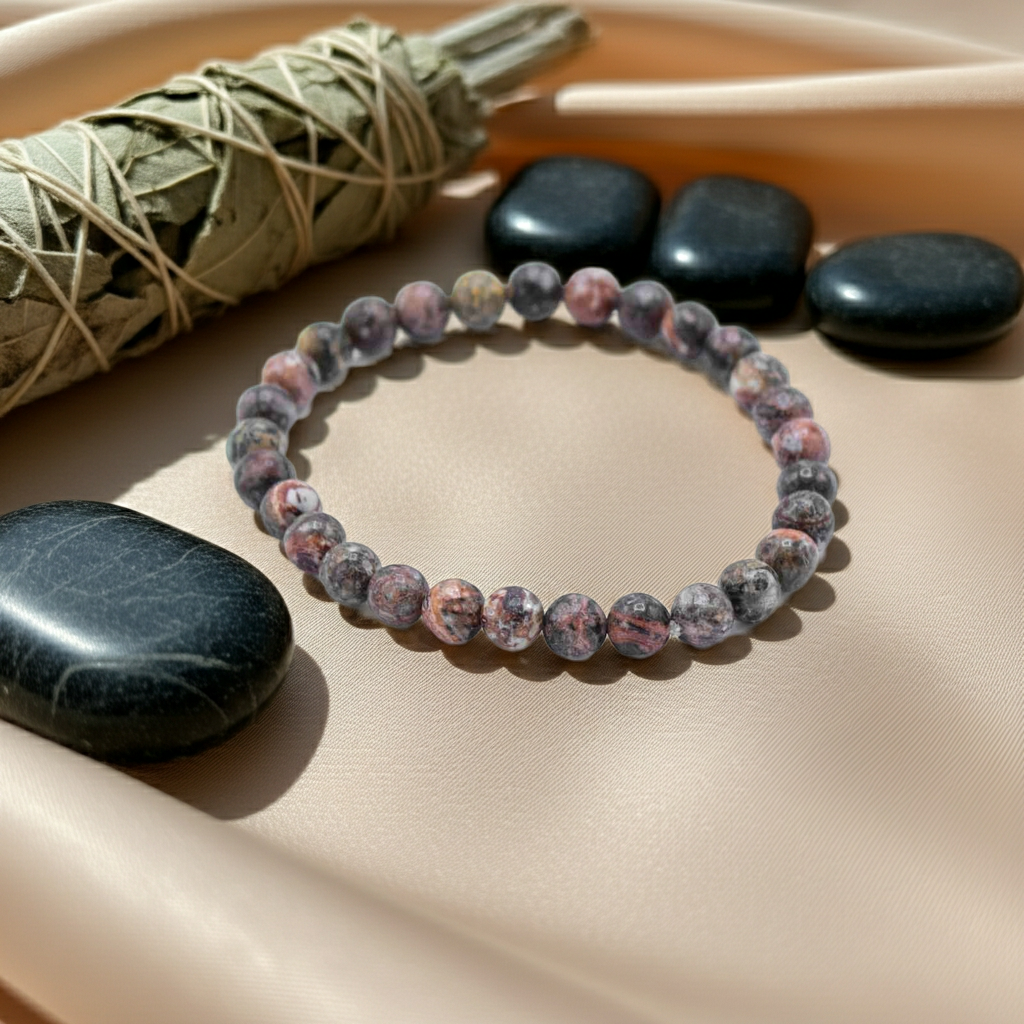 Leopard Skin Jasper Courage Manifestation Gemstone Bracelet