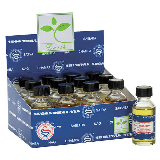 Set of 12 Nag Champa Fragrance Oils by Satya