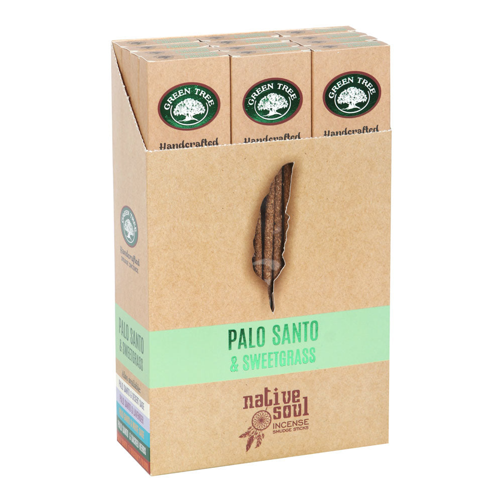 Set of 12 Palo Santo &amp; Sweet Grass Smudge Incense Sticks