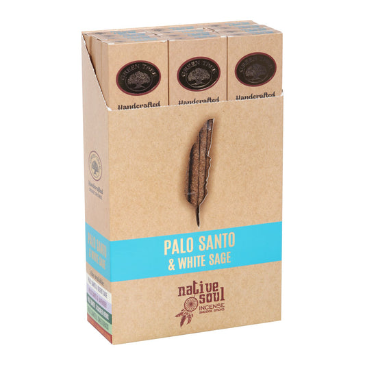 Set of 12 Palo Santo &amp; White Sage Smudge Incense Sticks