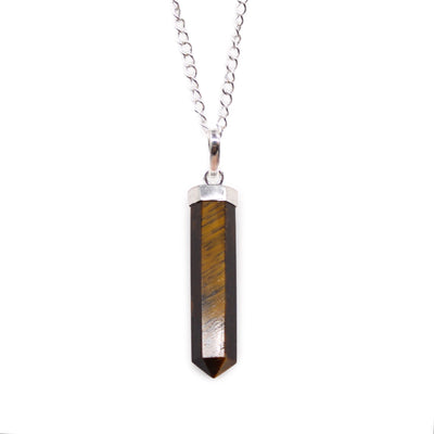 Tigers Eye Gemstone Classic Point Pendant