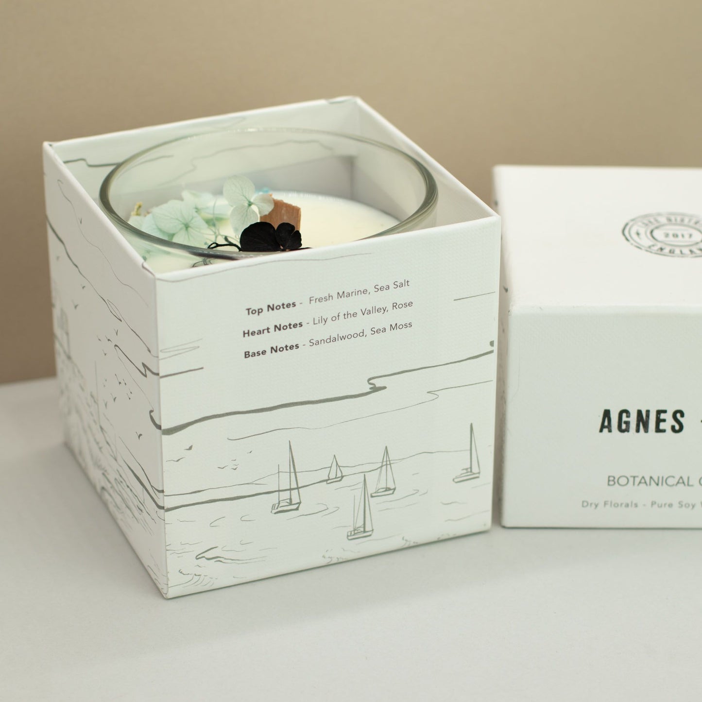 Agnes + Cat Botanical Soy Wax Candle - Seasalt & Moss