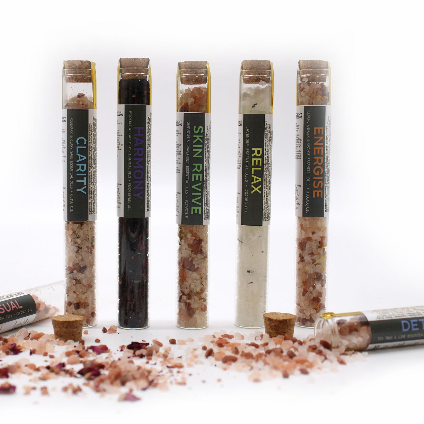 Gift Pack of 7 Self-care Bath Salts Vials