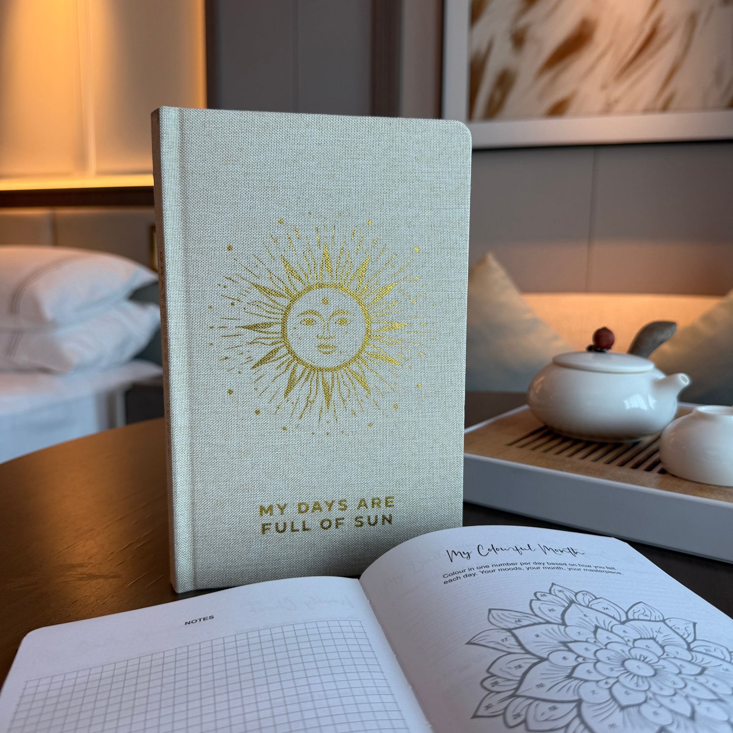 Gratitude Journal - My Days are Full of Sun - Ivory with Gold Lining - 120 pages