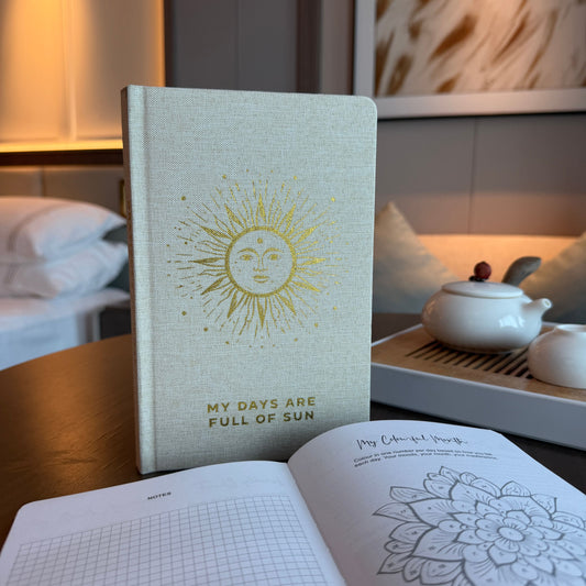 Gratitude Journal - My Days are Full of Sun - Ivory with Gold Lining - 120 pages