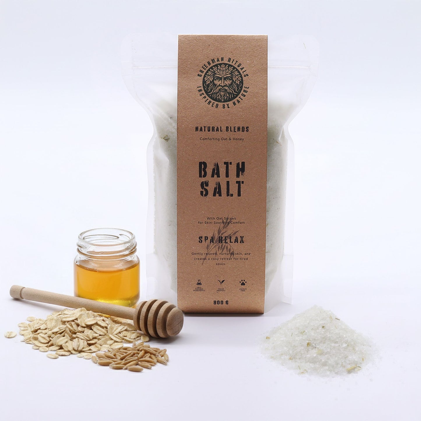 Greenman Rituals Oat & Honey Epsom Bath Salt – Spa Relax Blend