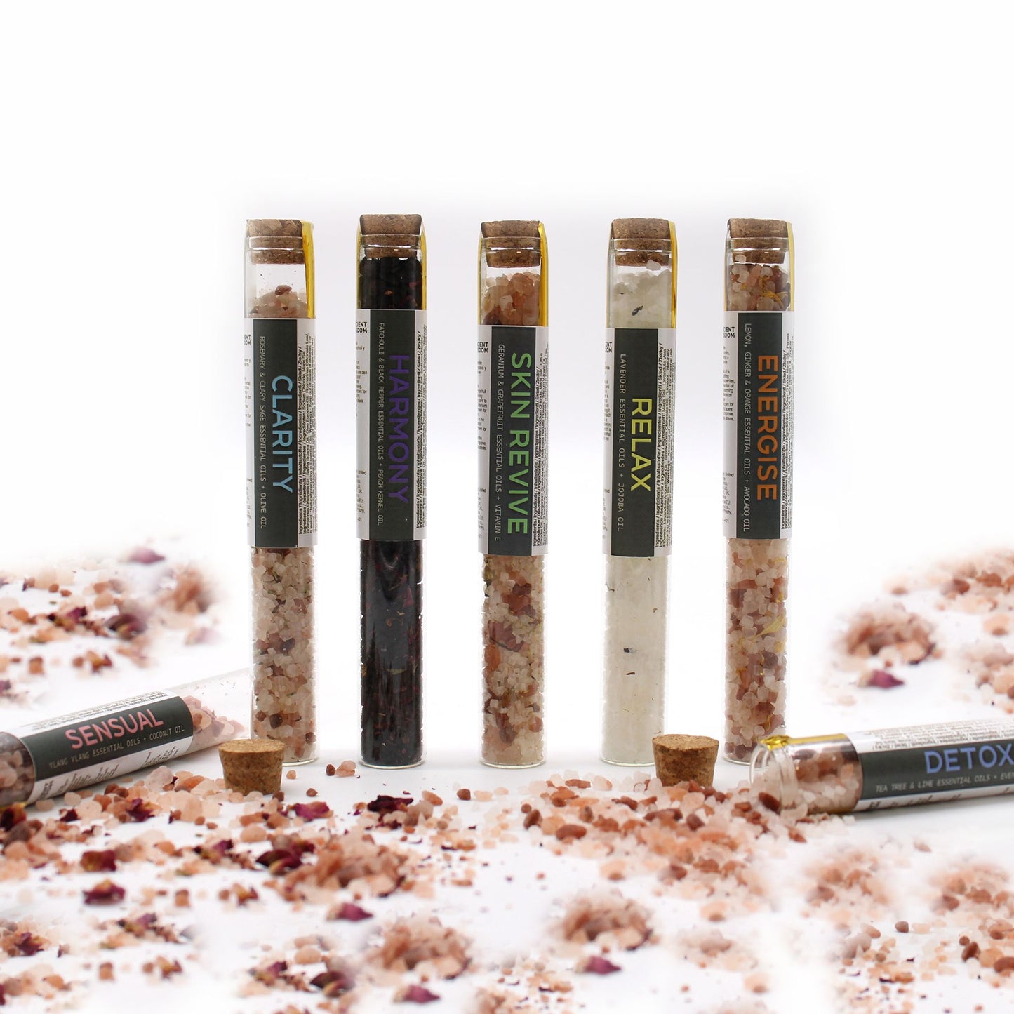 Gift Pack of 7 Self-care Bath Salts Vials