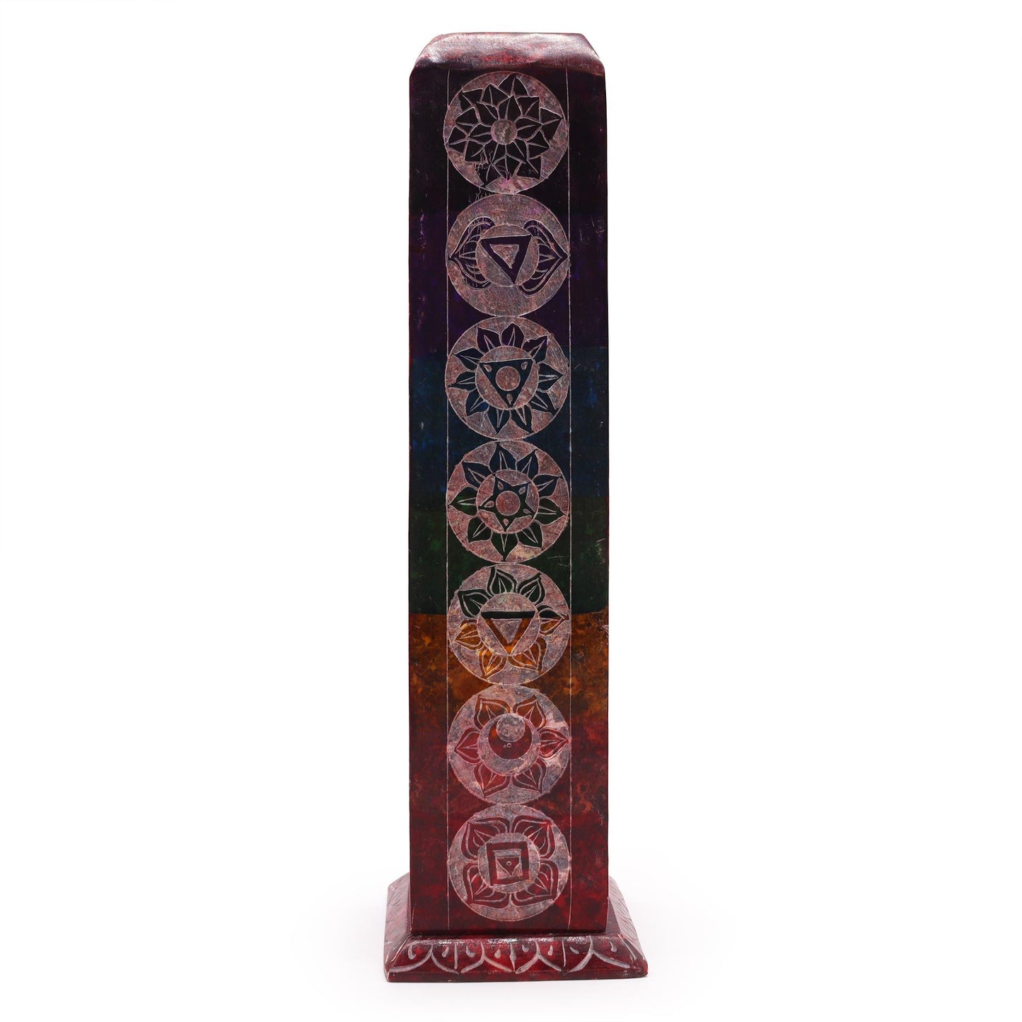 Chakra Soapstone Square Tower Incense Holder