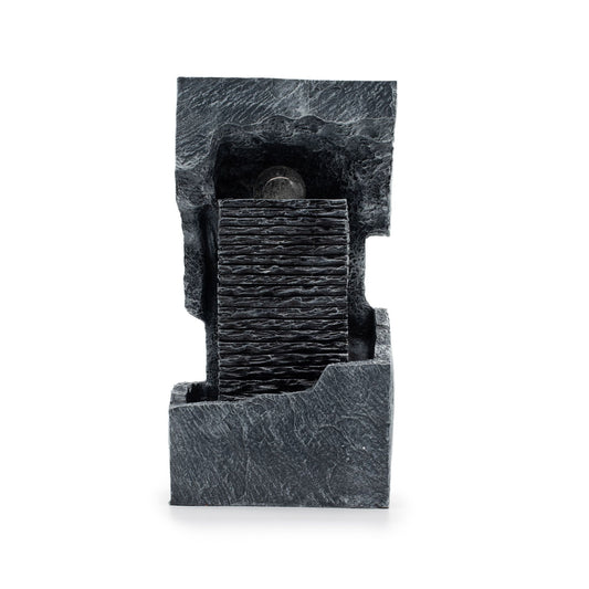 Grand Water Feature - 24x22x48cm - Colour Changing Crystal Ball in Rock