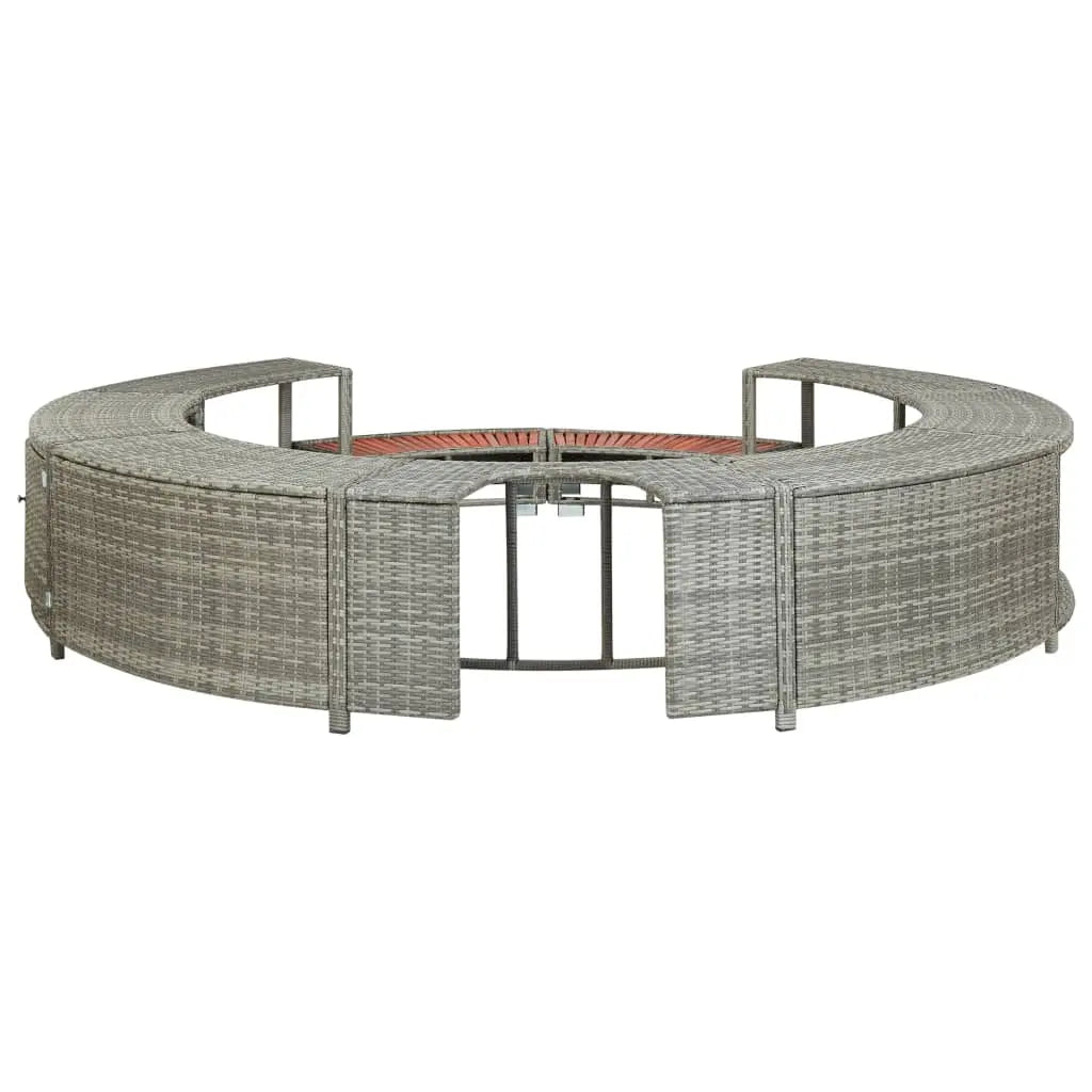 Hot Tub Surround Grey Poly Rattan