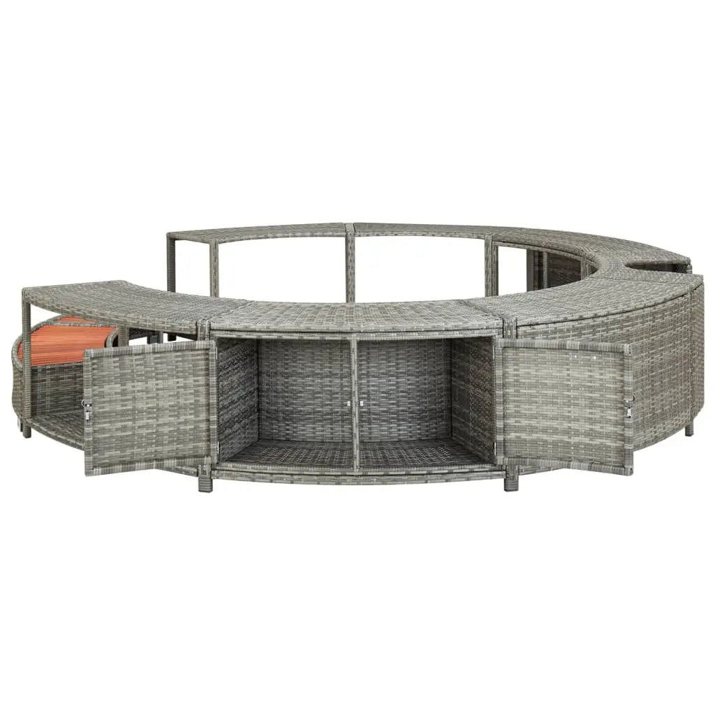 Hot Tub Surround Grey Poly Rattan