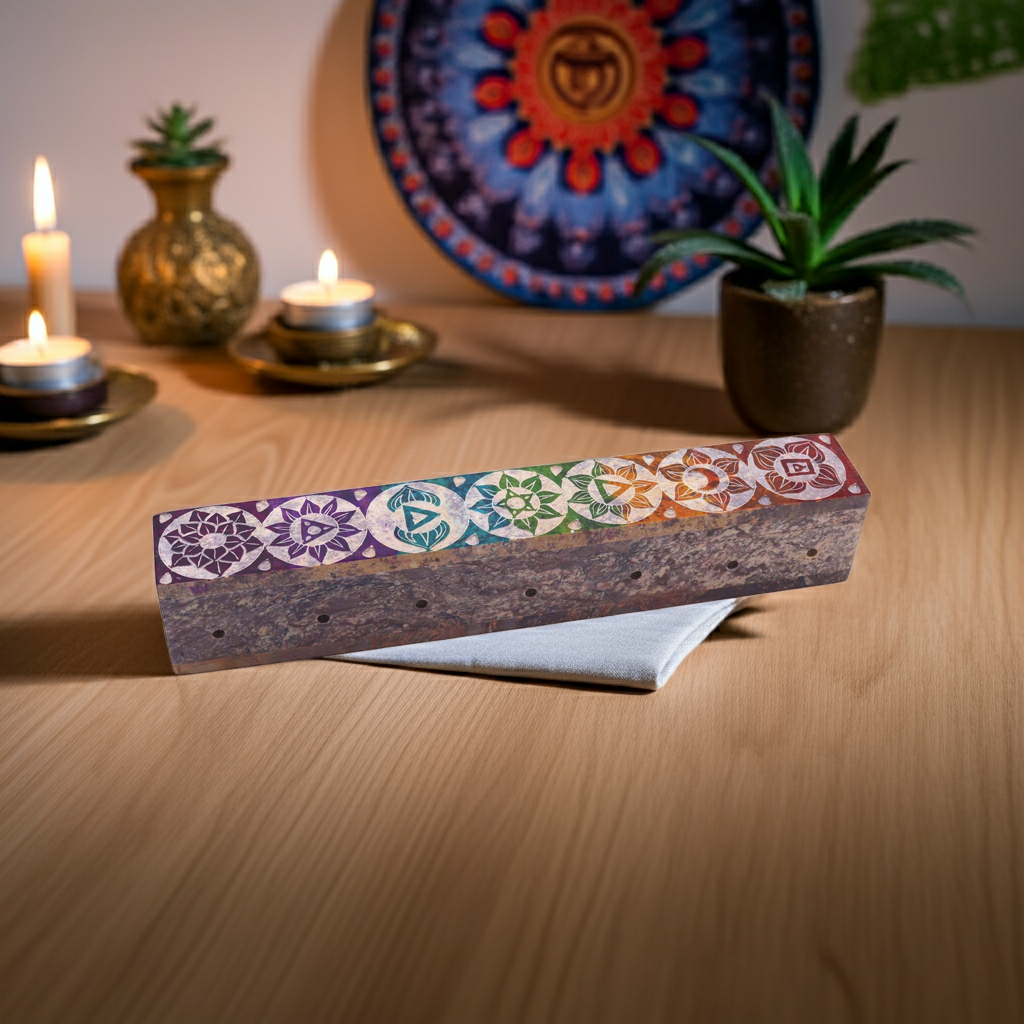 Soapstone Incense Holder - Chakra Edition