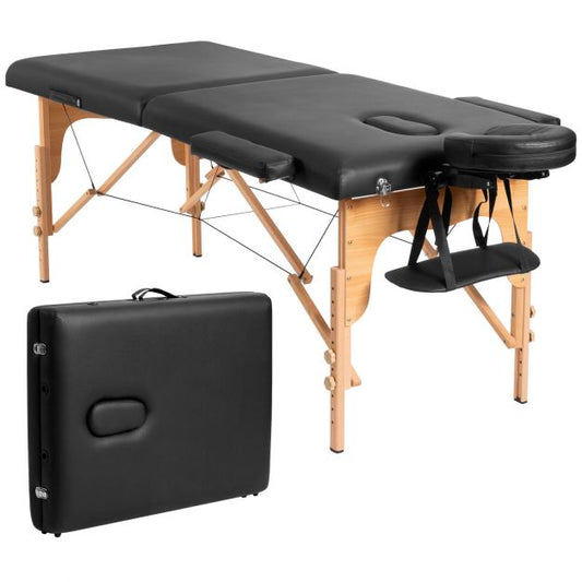 Black Portable Folding Massage Table with Carry Bag