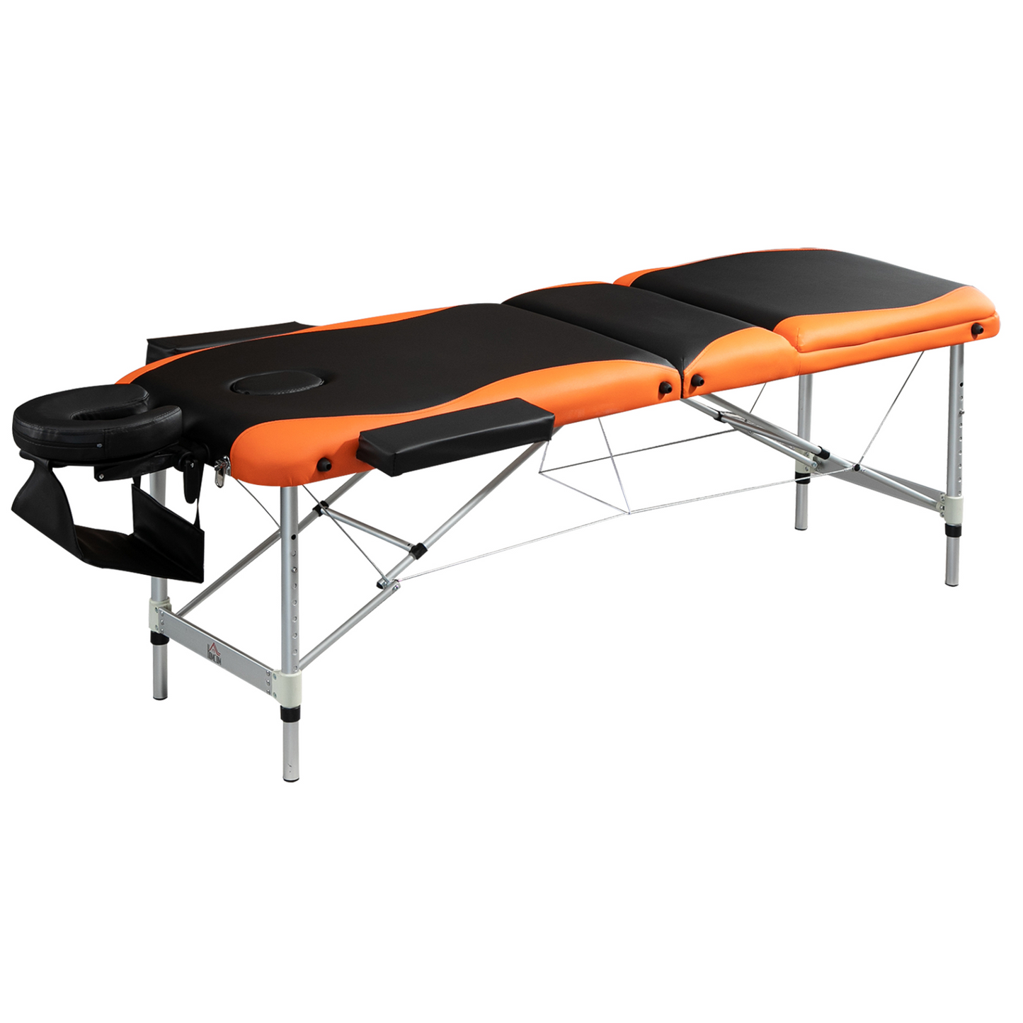 60cm Portable Massage Table - Black and Orange