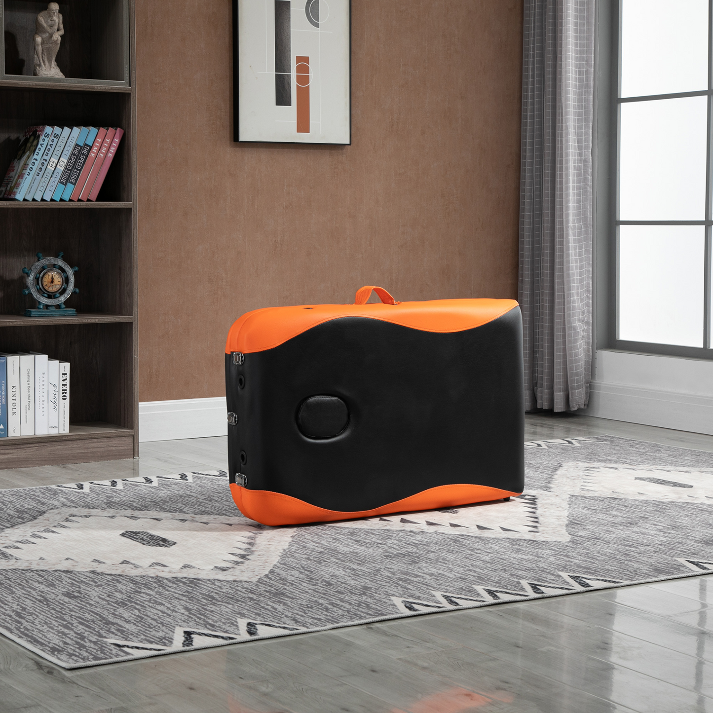 60cm Portable Massage Table - Black and Orange